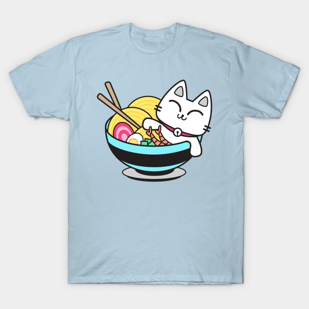 Ramen Ray Kitty T-Shirt by plattercats